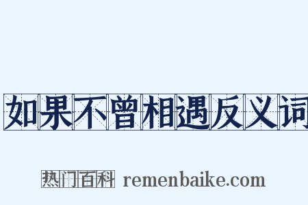 如果不曾相遇反义词是什么意思的图片